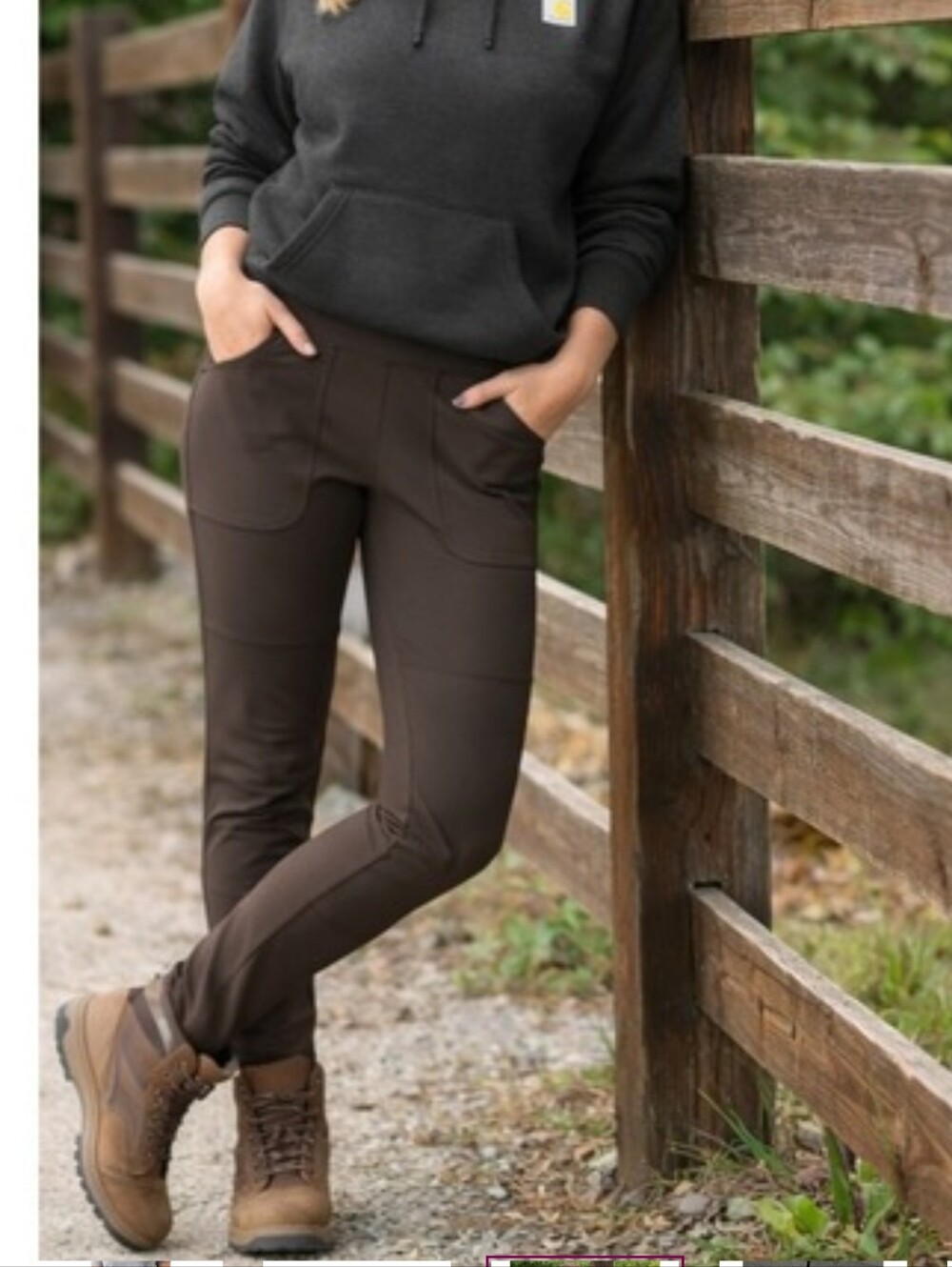 Carhartt Force Fitted Midweight Utility Legging NWT Large Dark Coffee Color 34"